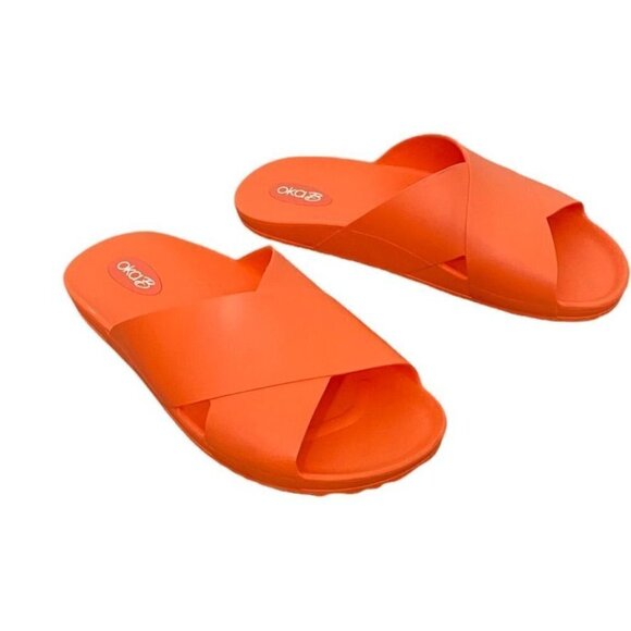 OKA b. Hot Orange Slip On - Slides, Size Medium (Women’s 9.5 to 10) - Picture 3 of 13